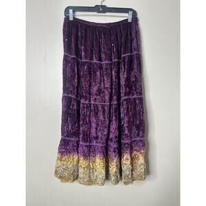Dimri Boho Velvet Maxi Skirt Size Large Witchy Renaissance Medieval Whimsigoth